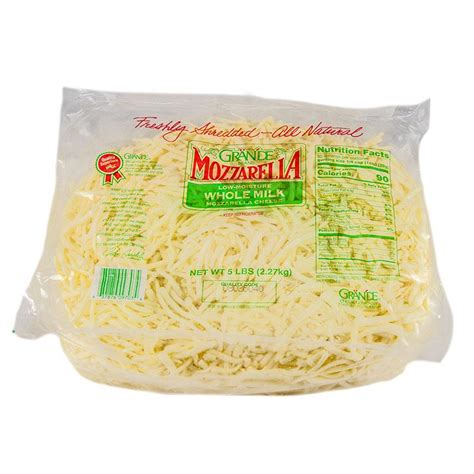 Grande Shredded Whole Milk Mozzarella Cheese 5Lb